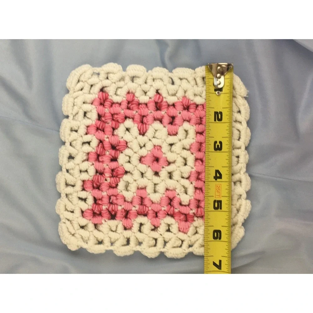 Potholders Hot Pads teapot Pink White country cottage core MCM lot of 2